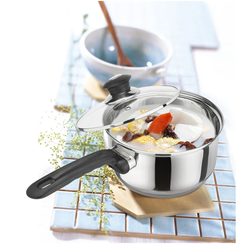 Stainless Steel Sauce Pan W/ Glass Lid-1.2QT