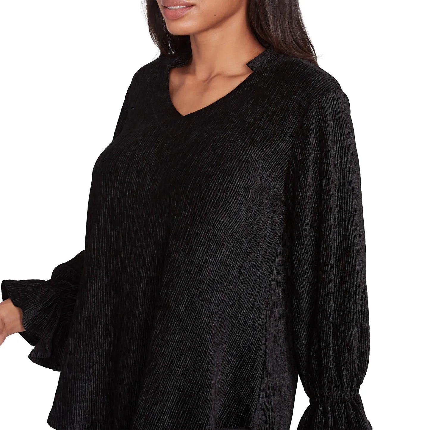 Smocked Velvet Blouse Black - Ruby Rd
