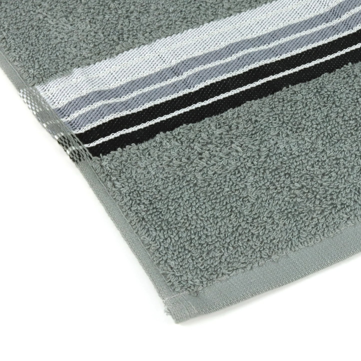 Bath Towel Ombre Stripe Light School Grey 27x52