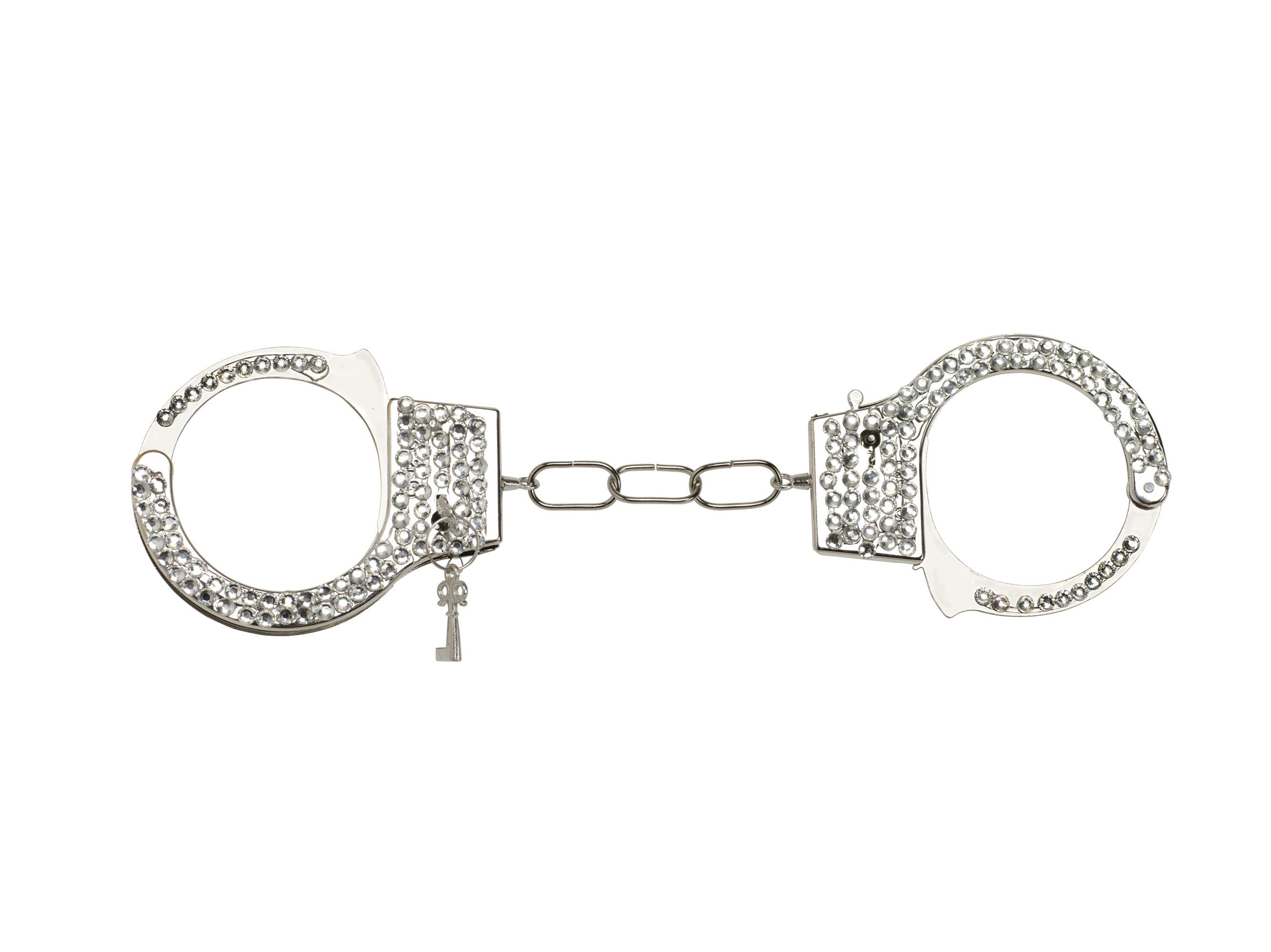 Rhinestone Handcuffs Silver