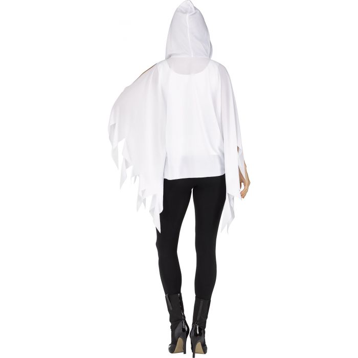 Glitter Print Ghost Poncho - Adult