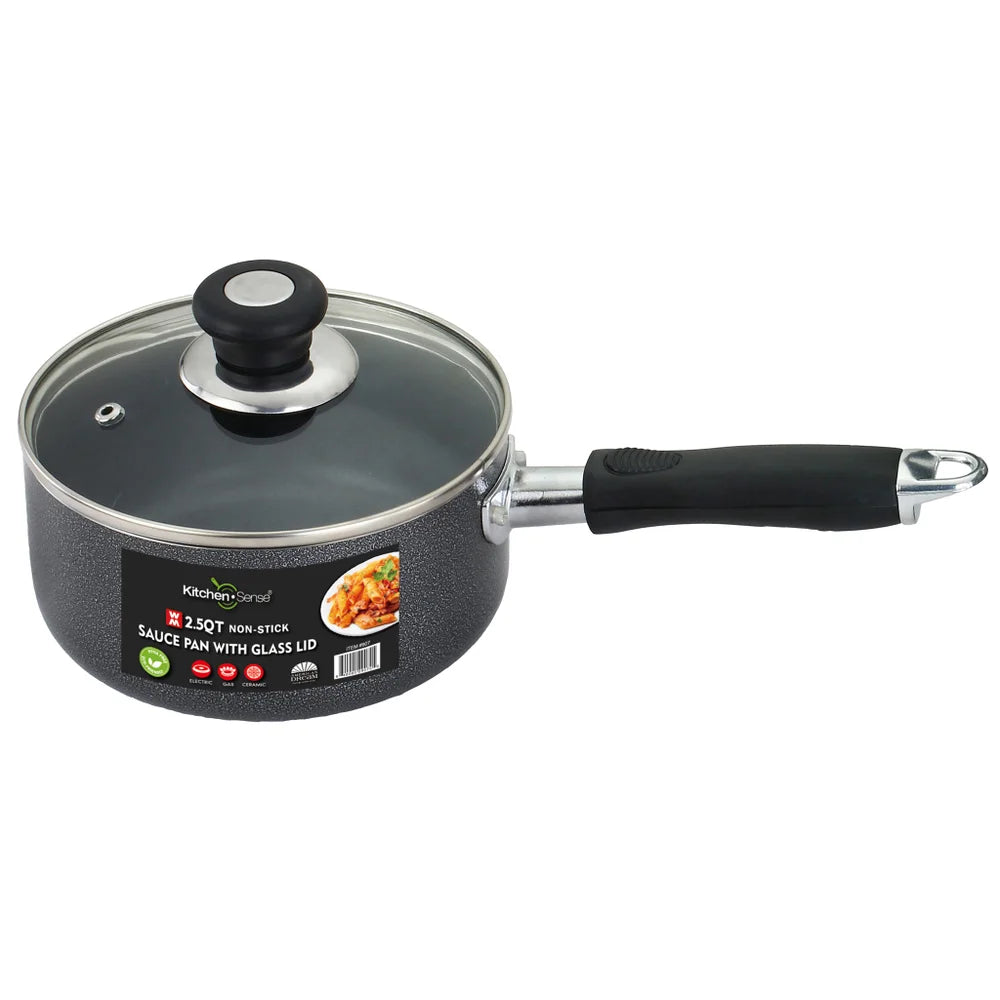 2.5Qt Non-Stick Sauce Pan w/ Glass Lid