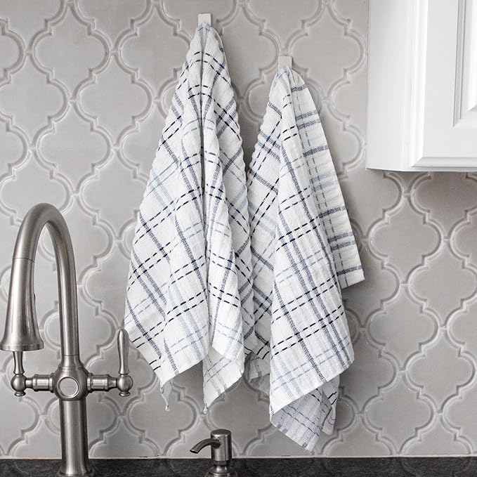 Check Kitchen Towel Federal Blue 18 x 28