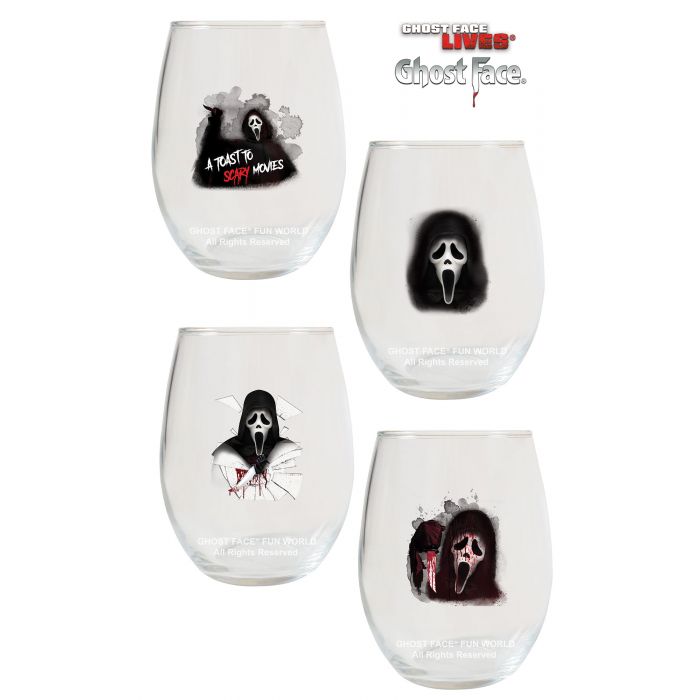 Ghost Face Wine Tumbler Set/4