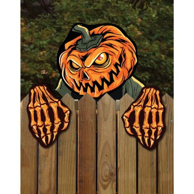 Fence Faces Decor Pumpkin