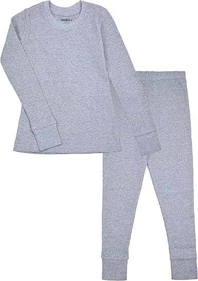 2 Set Girls Thermal Heather Grey