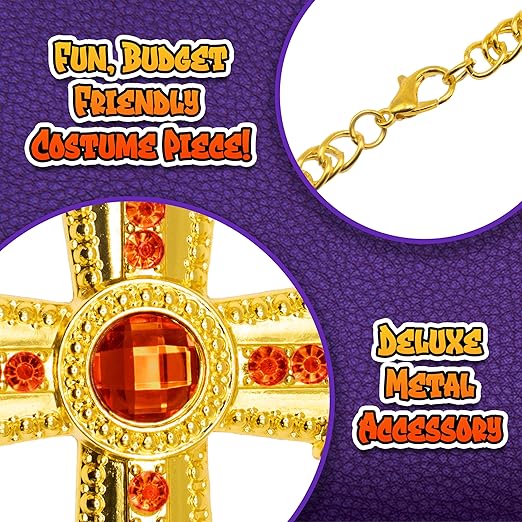 Gold Cross With Red Jewels