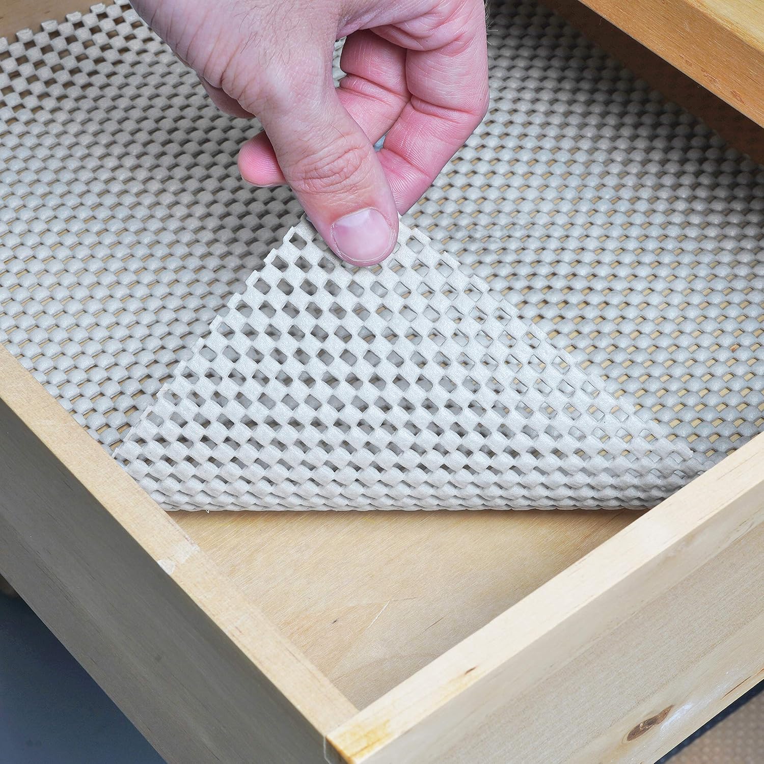 Thick Non-Adhesive Shelf & Drawer Liner 18" x 120' Grey
