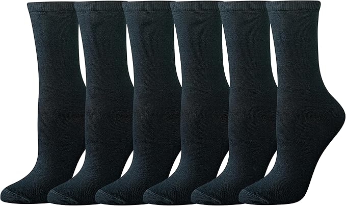 6pk Ladies Crew Socks