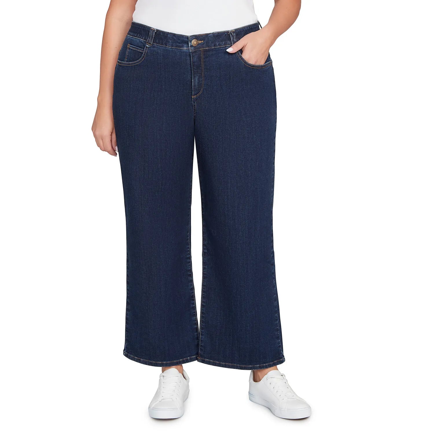 Plus Stovepipe Wide Leg Jeans Dark indigo - Ruby Rd