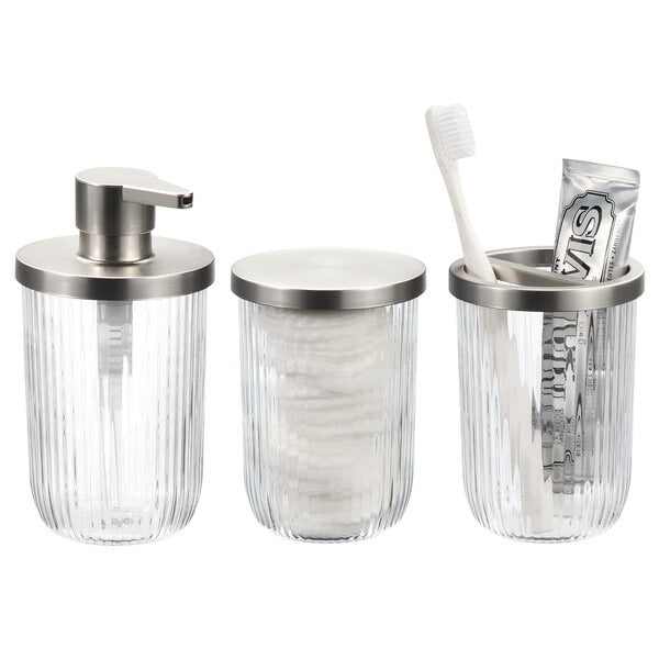 Large Fluted Glass Canister