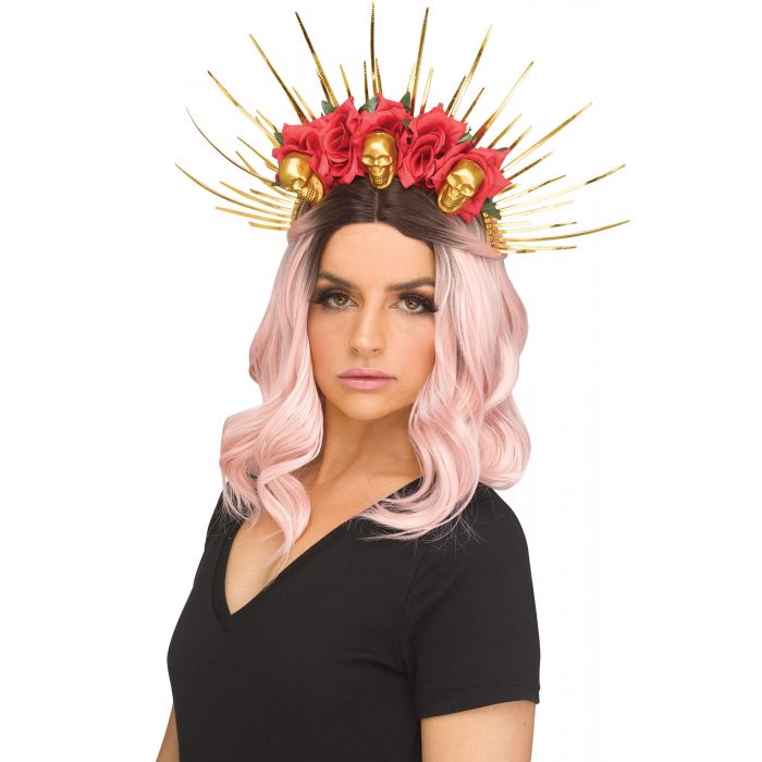 Skull Rose Crown Red/Gold