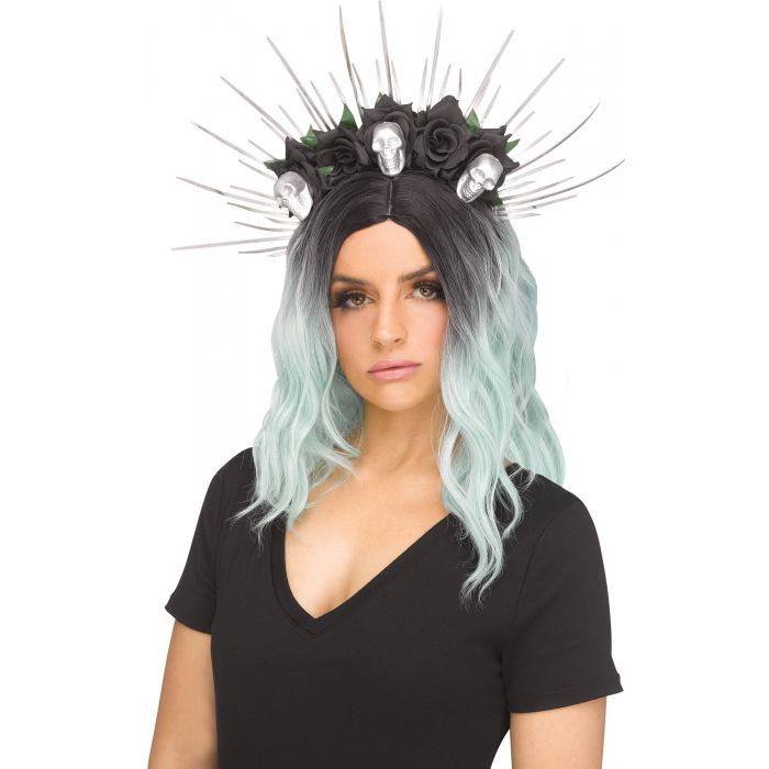 Skull Rose Crown Black/Silver