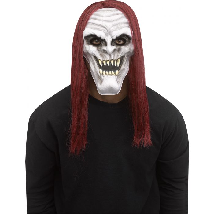 Demon Vampire Mask Grey - Red