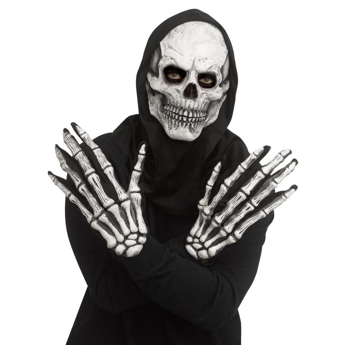Skull Mask and Glove Set Grey