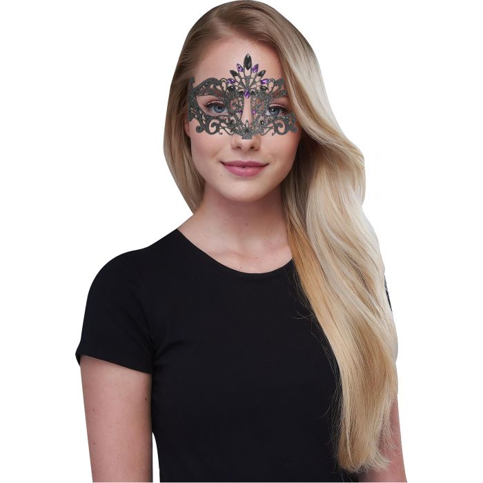 Glitter Gem Mask Black