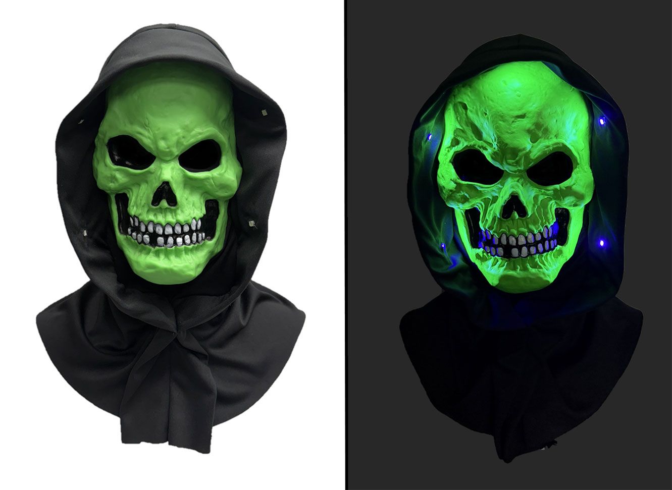 Black Light Horror Mask Skull Green