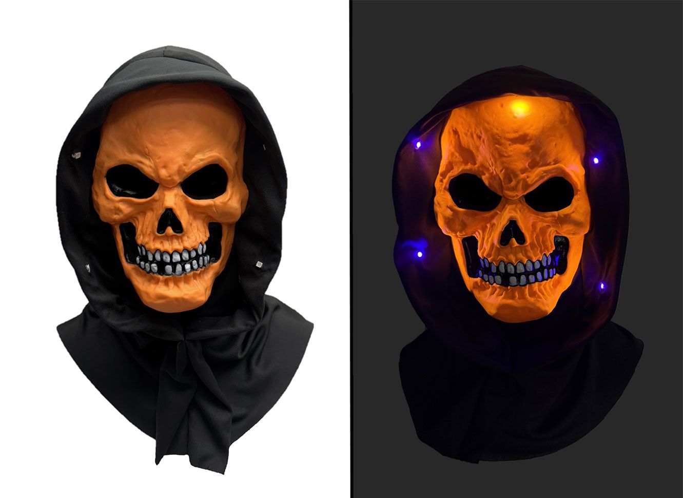 Black Light Horror Mask Skull Orange