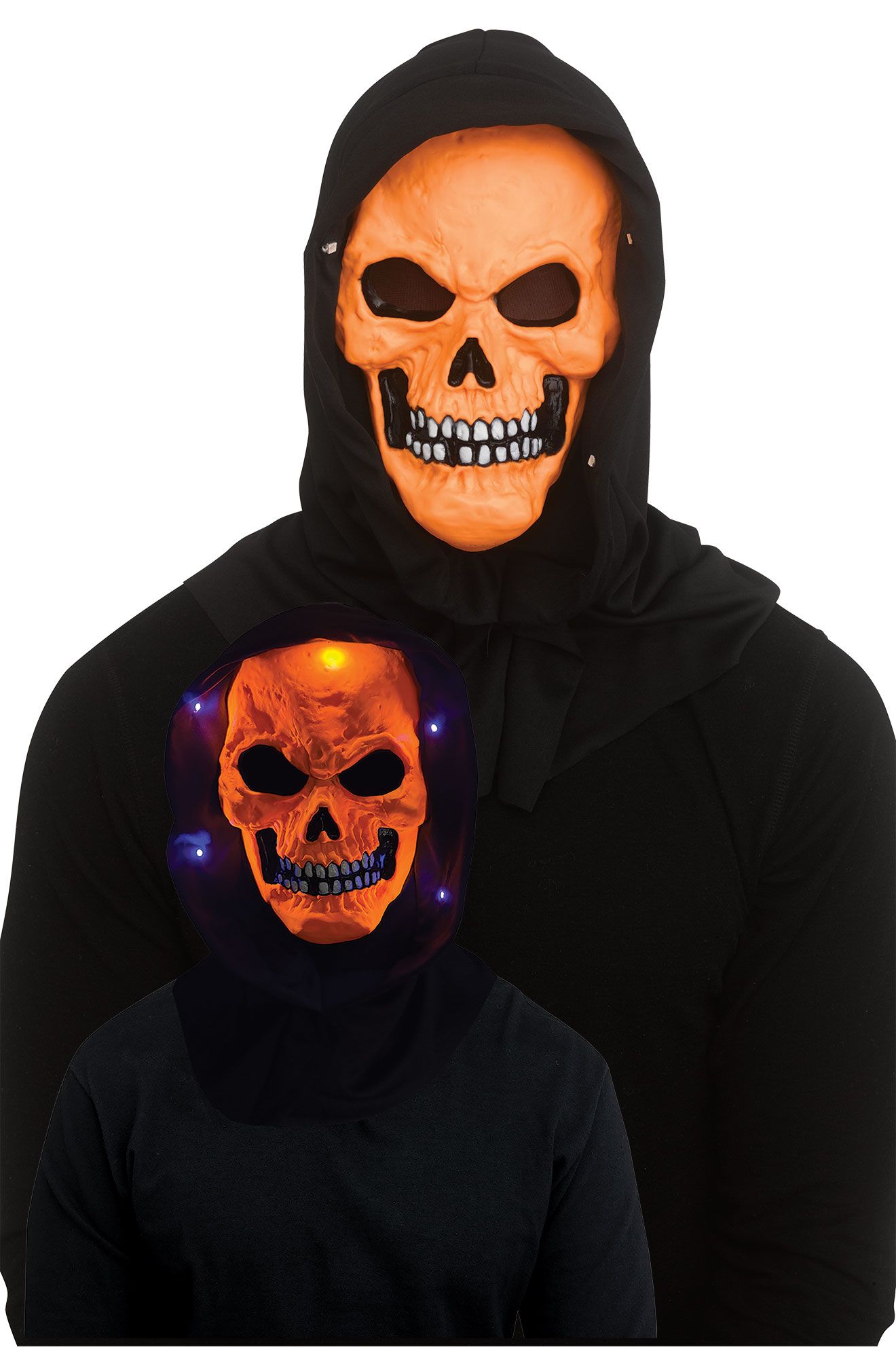 Black Light Horror Mask Skull Orange