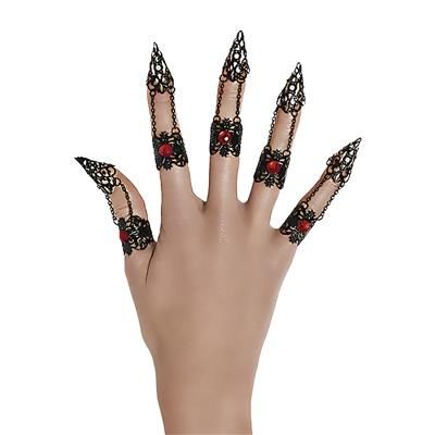 Gothic Fingernail Rings-set of 5