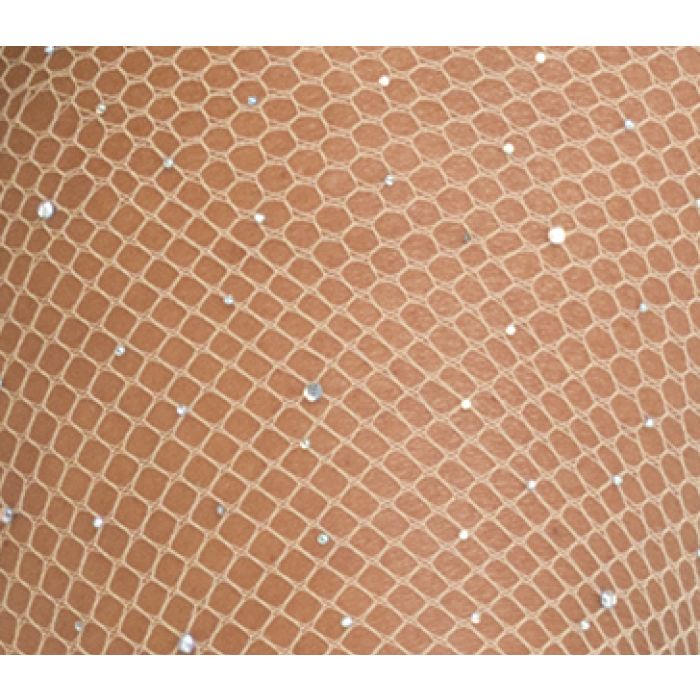Rhinestone Bling Fishnet Tan/Nude