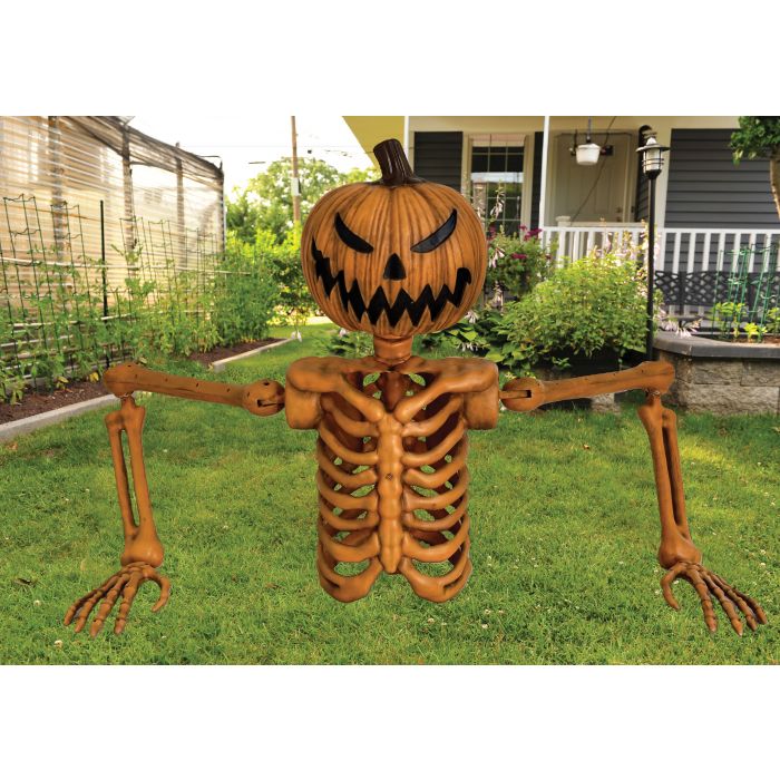 4 Ft. Pumpkin Skeleton Grave Breaker