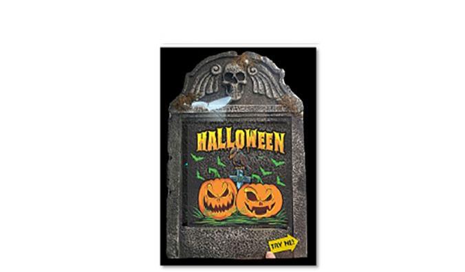 21" Light Up Black Light Responsive Tombstone Halloween Pumpkins