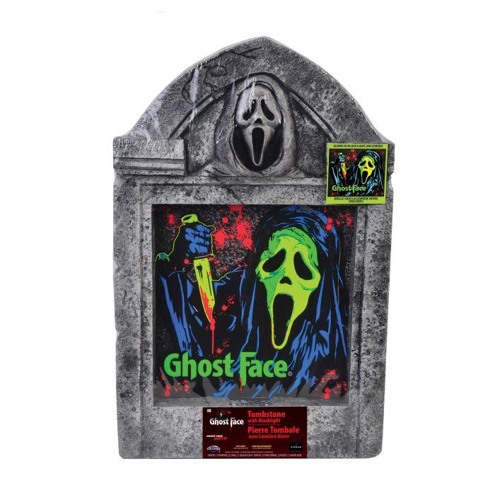 21" Light Up Black Light Responsive Tombstone Ghost Face Lives