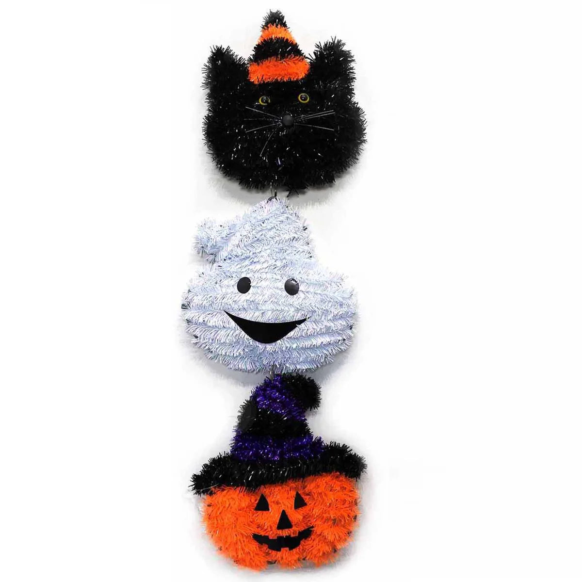 Cat Ghost Pumpkin Dangler 2D