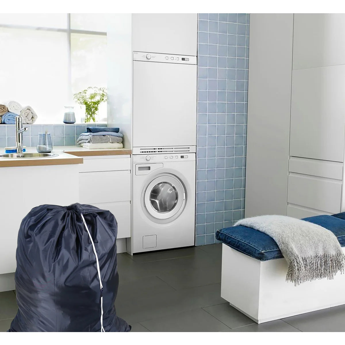 Heavy Duty Laundry Bag Black