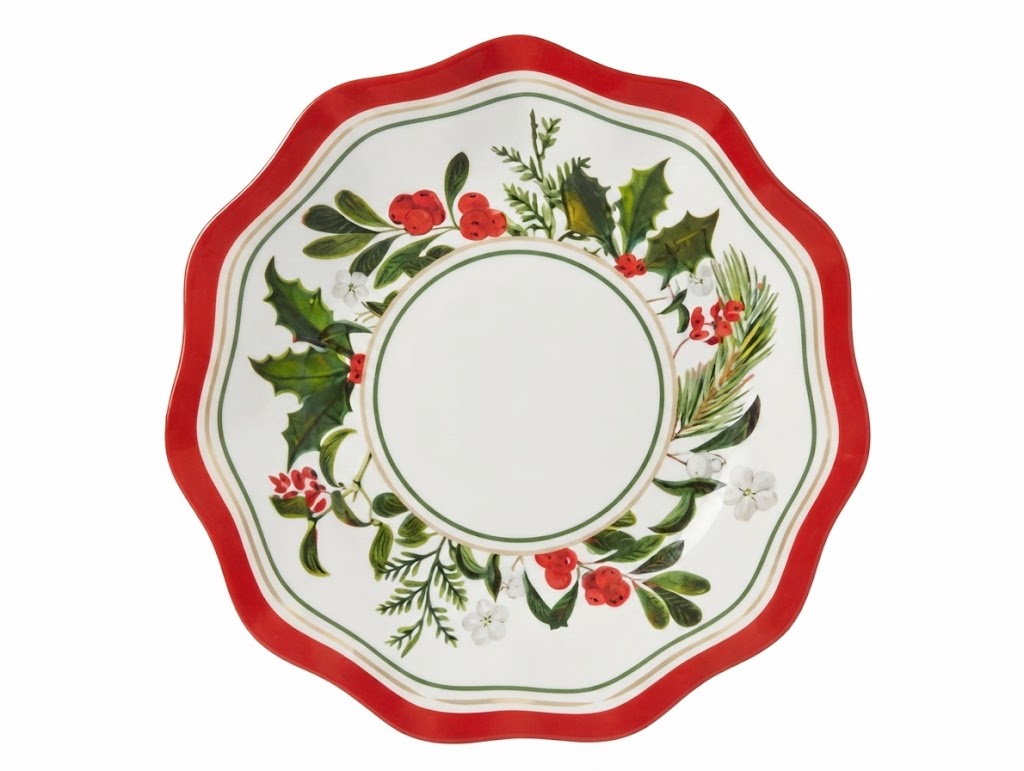 Tazón ondulado para aperitivos "Home for the Holidays" 6.5"