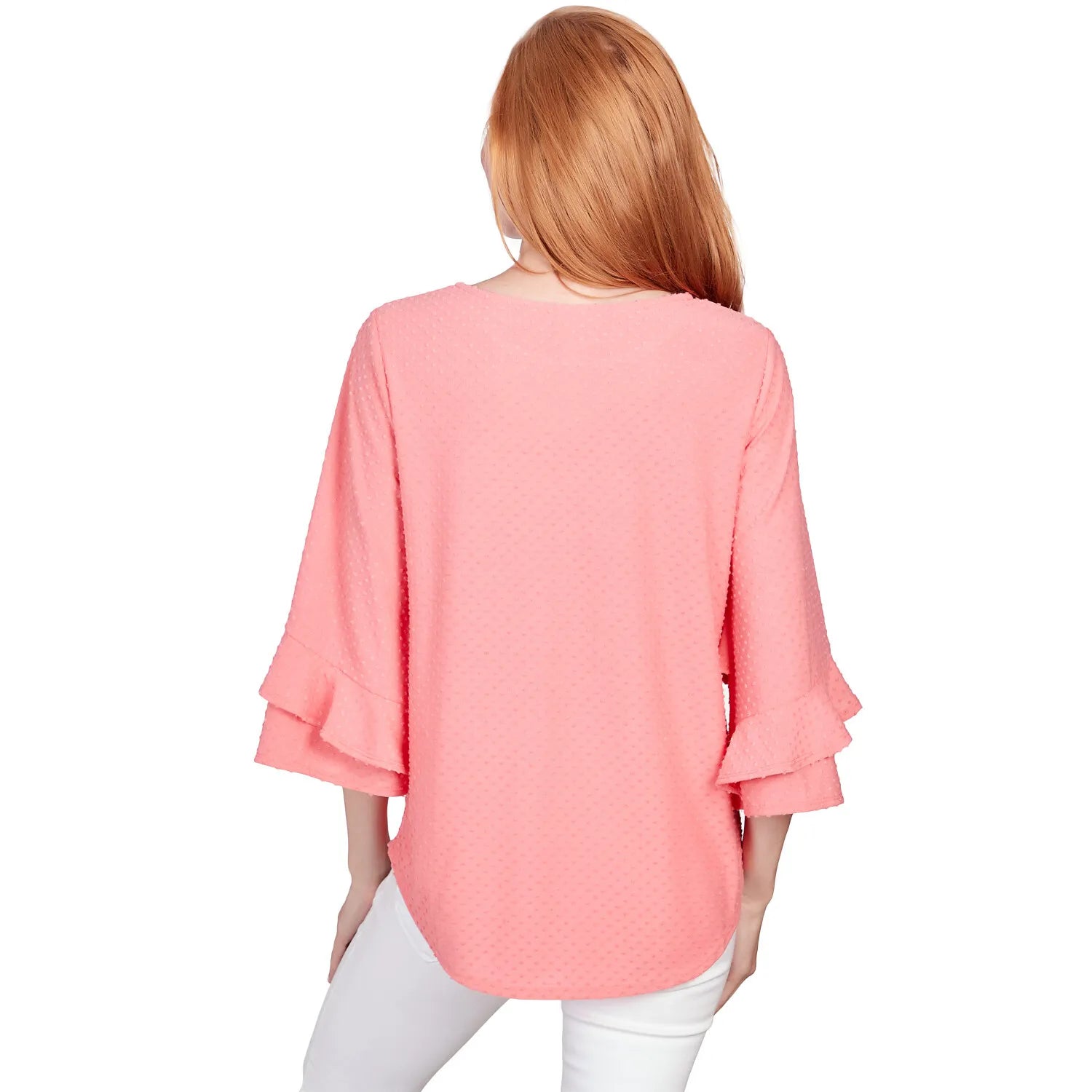 Swiss Dot Textured Solid Party Top - Ruby Rd