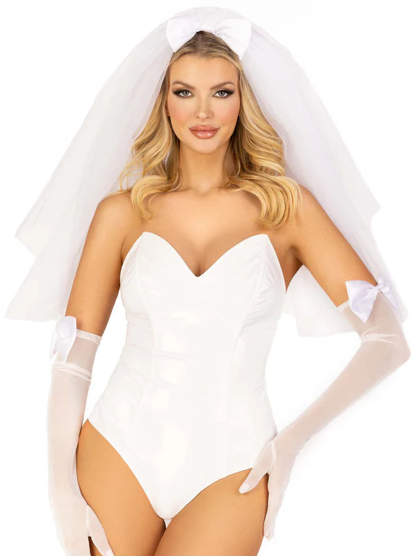 Tiered Bridal Veil White