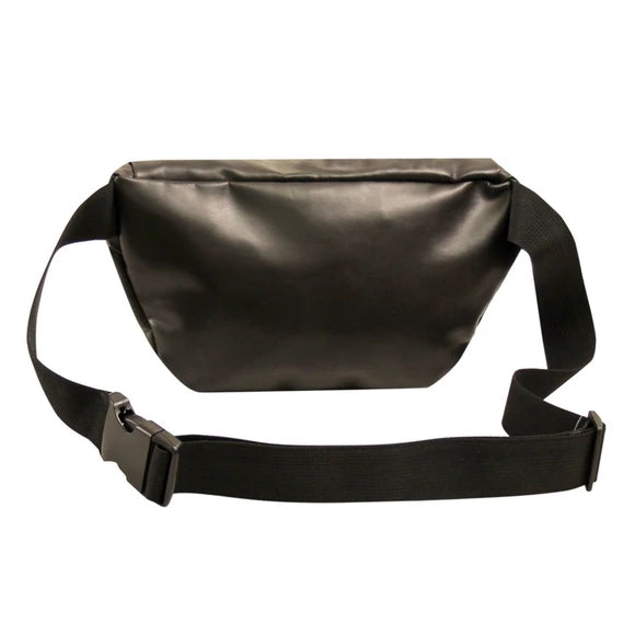Faux Leather Black Waist Bag