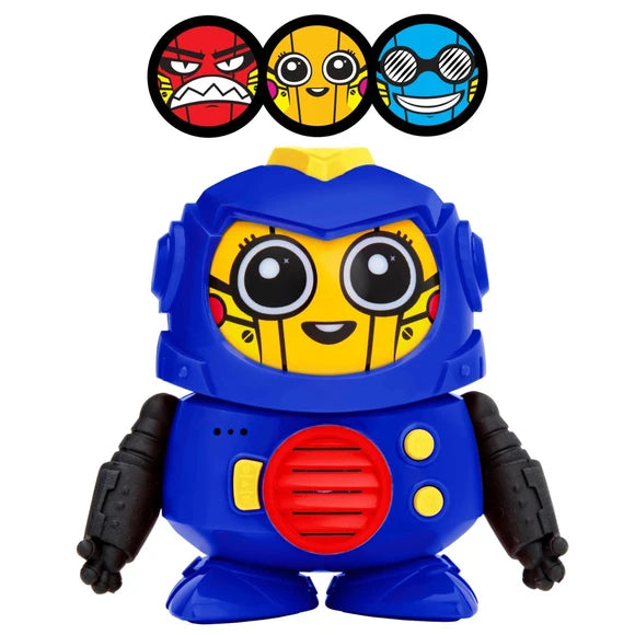 Tok Tok 3 Voice Robot Interactive Toy with Different Faces and Sounds in Blue