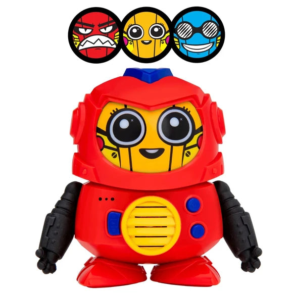 Tok Tok 3 Voice Robot Interactive Toy with Different Faces and Sounds in Red