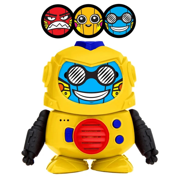 Tok Tok 3 Voice Robot Interactive Toy with Different Faces and Sounds in Yellow