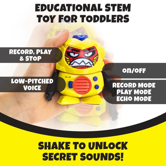 Tok Tok 3 Voice Robot Interactive Toy with Different Faces and Sounds in Yellow