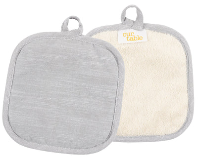 Strada Set of 2 Chambray Pot Holders - 8