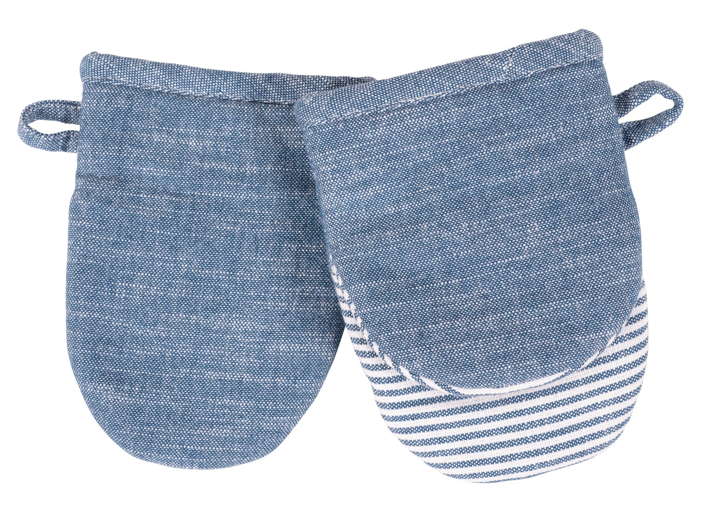 Strada Set of 2 Chambray Mini Mitts - 7"-Blue