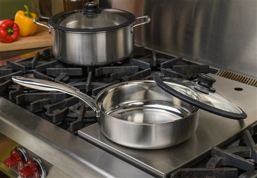Black Cube Stainless, Sauté Pan w/ Lid, 9.5" dia., 3.0 qt