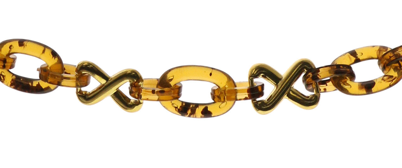 Gold Tone & Brown Fashion Chain Belt