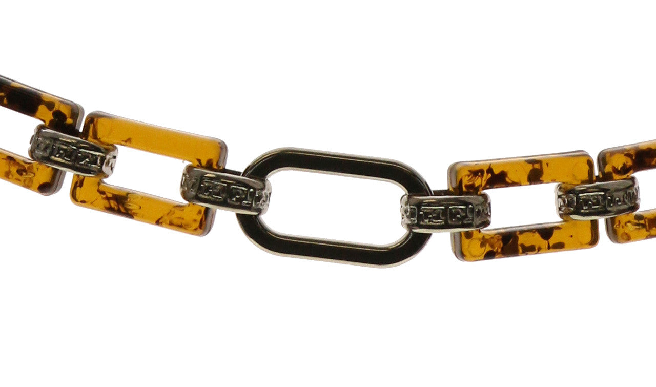 Silver Tone & Brown Fashion Chain Belt