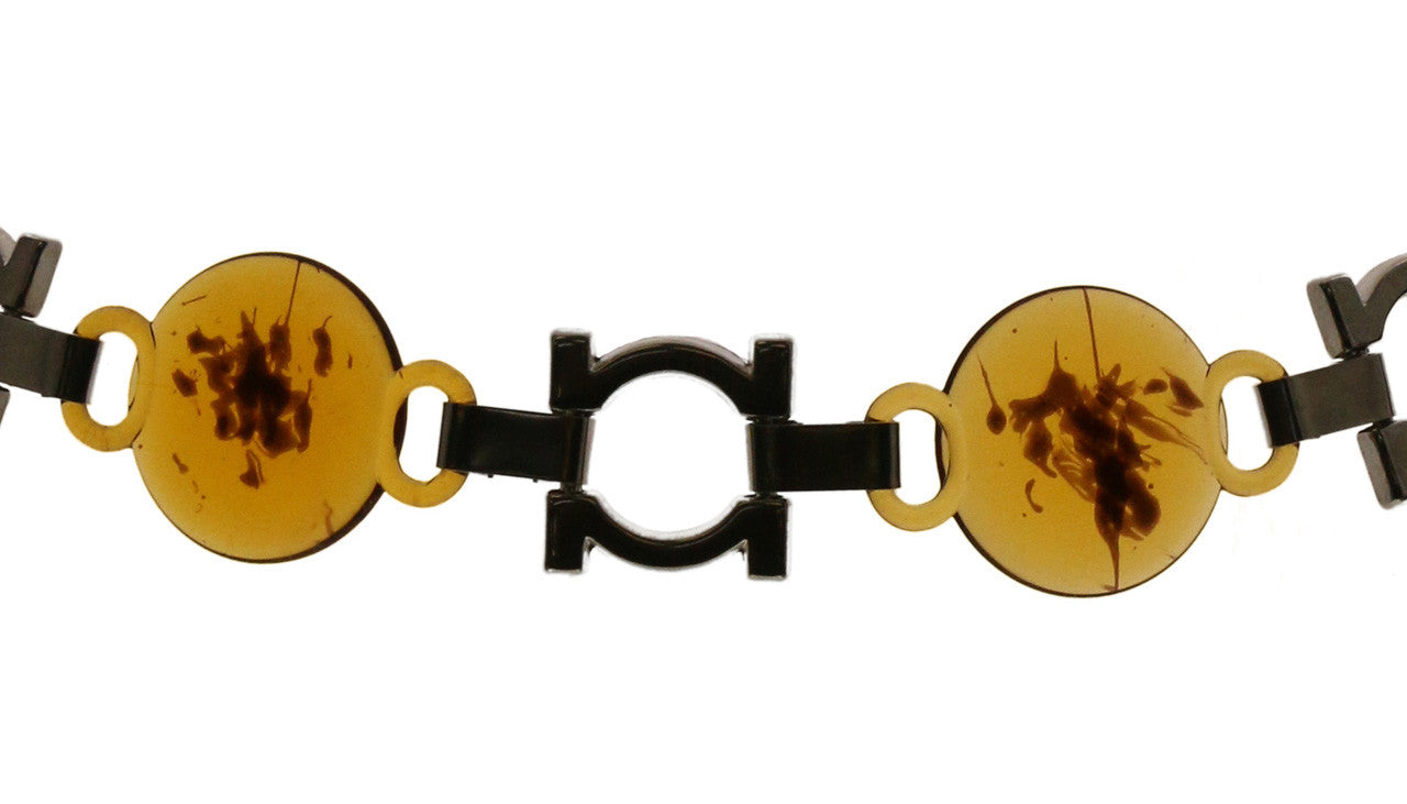 Silver Tone & Brown Fashion Chain Belt