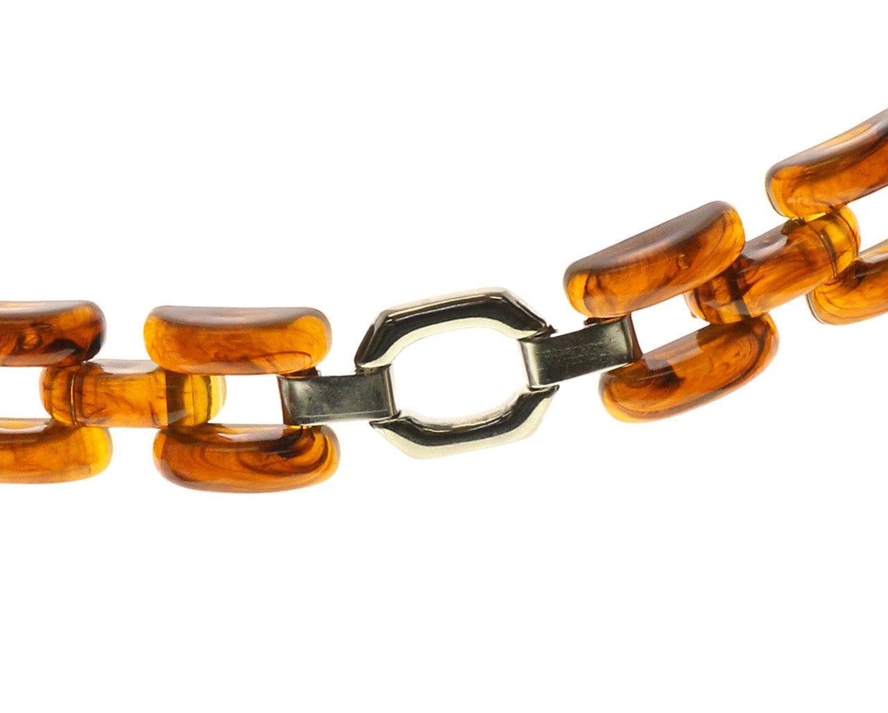 Silver Tone & Brown fashion Chain Belt