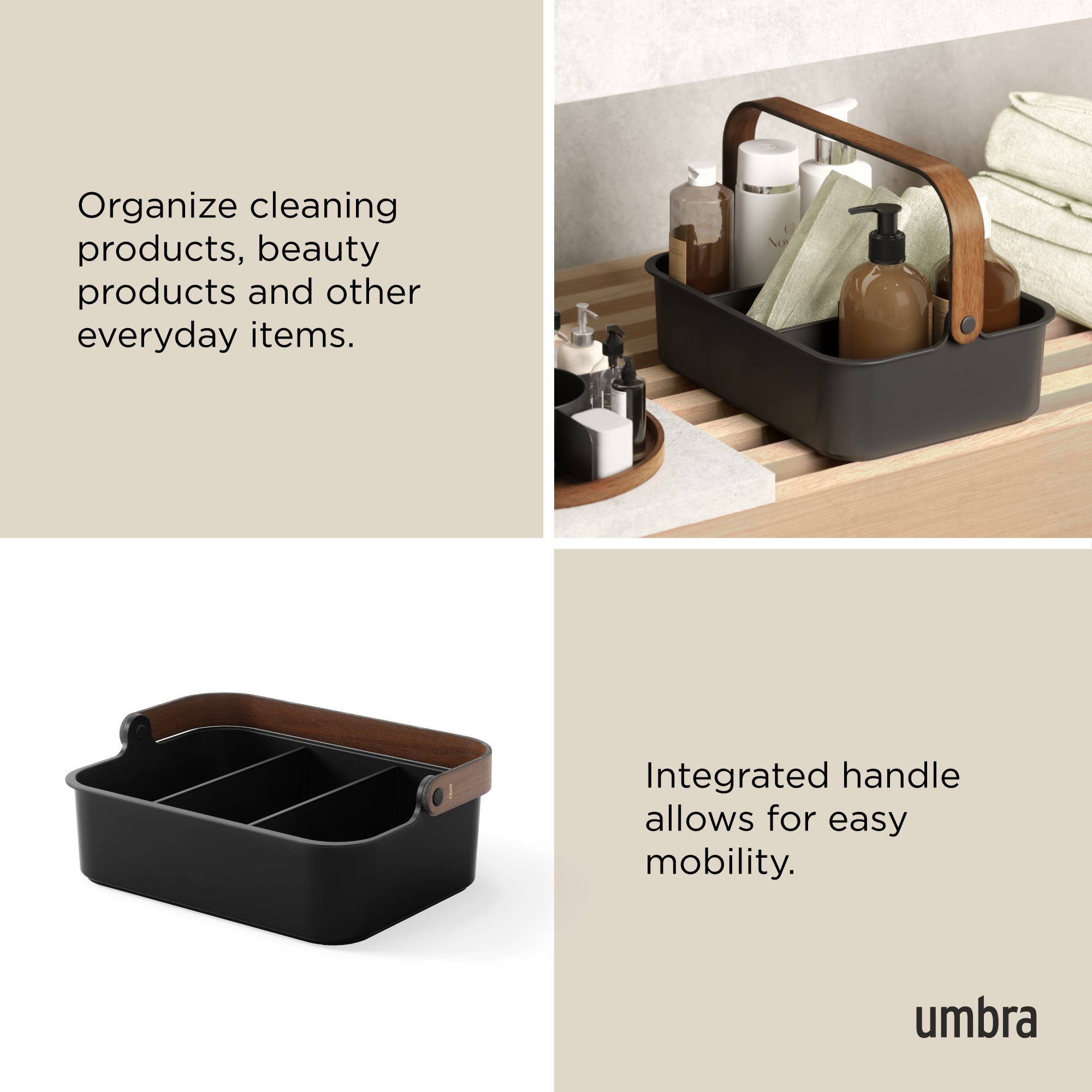 Bellwood Large Stackable Bin Black/Walnut