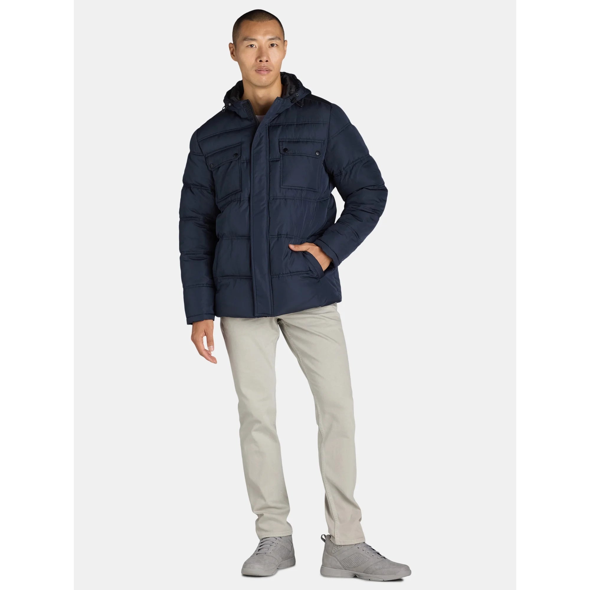 4 Pocket Quilted Heavy Puffer Navy