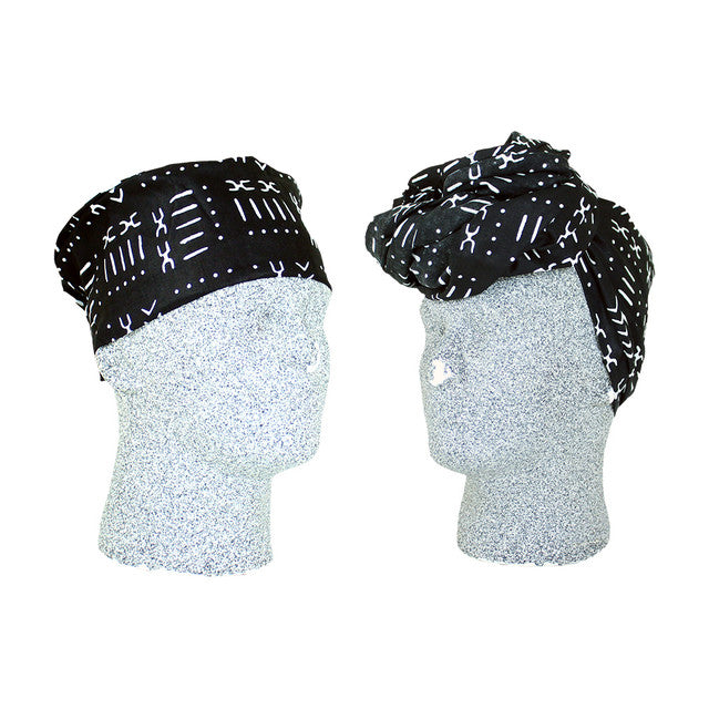 B African Print Hat & Head Wrap Set