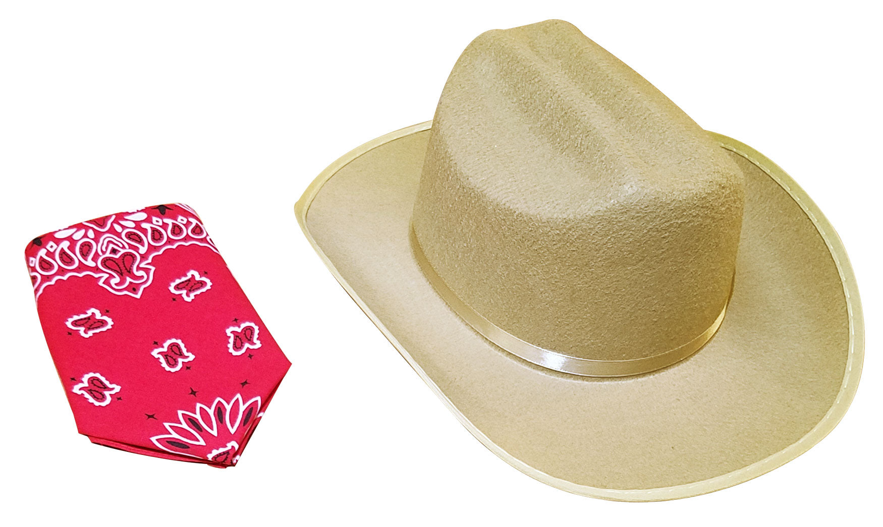 Jr. Cowboy Hat (Tan) with Bandanna