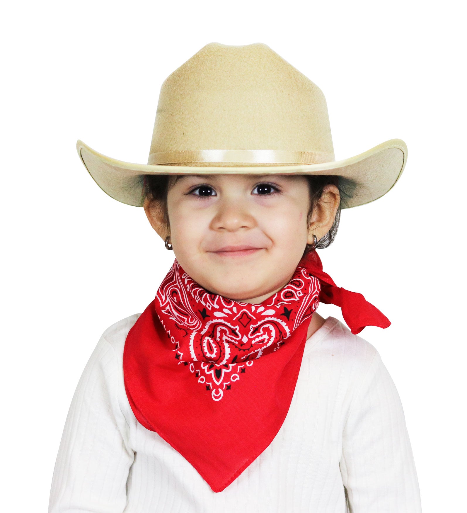 Jr. Cowboy Hat (Tan) with Bandanna